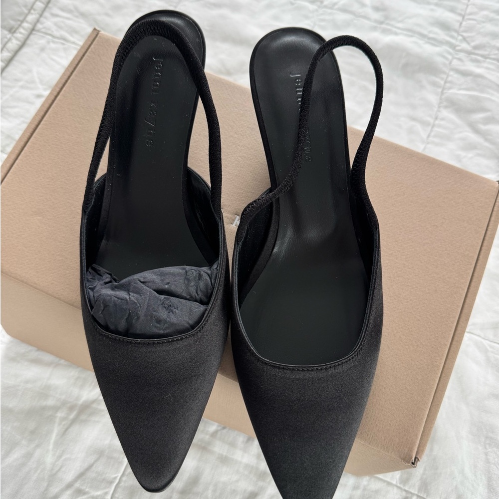 Jenny Kayne Black Slingback Heels Size 40